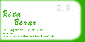 rita berar business card